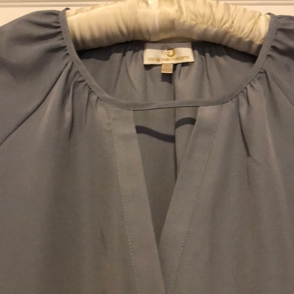 Collective Concepts Gray Wrap Top - Picture 3 of 7